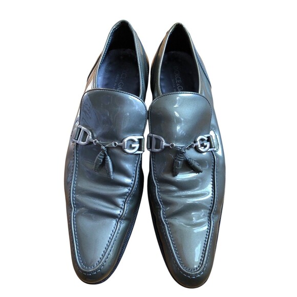Dolce & Gabbana Green Patent Leather Slip On Pointed Toe Loafers Size US 9 main image 16